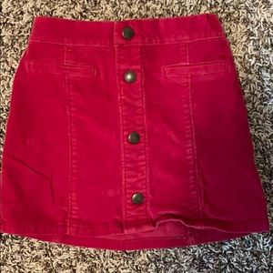 Brick red corduroy skirt